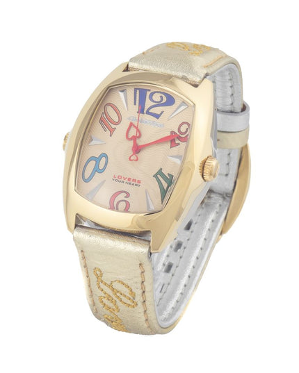 Chronotech Silver Leather Dress Watch