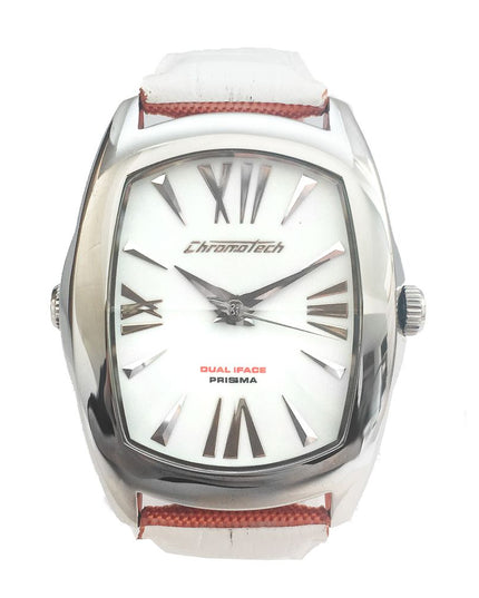 Chronotech Orange Leather Dress Watch