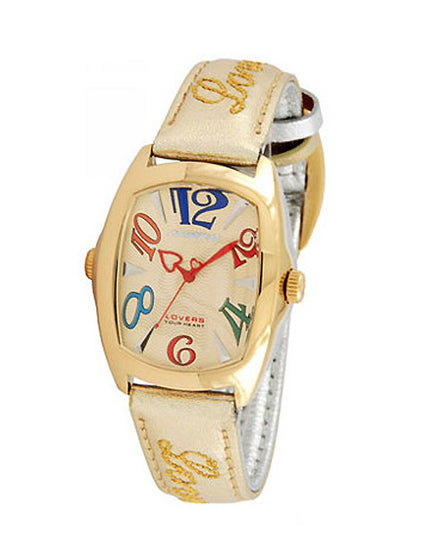 Chronotech Gold Leather Dress Watch