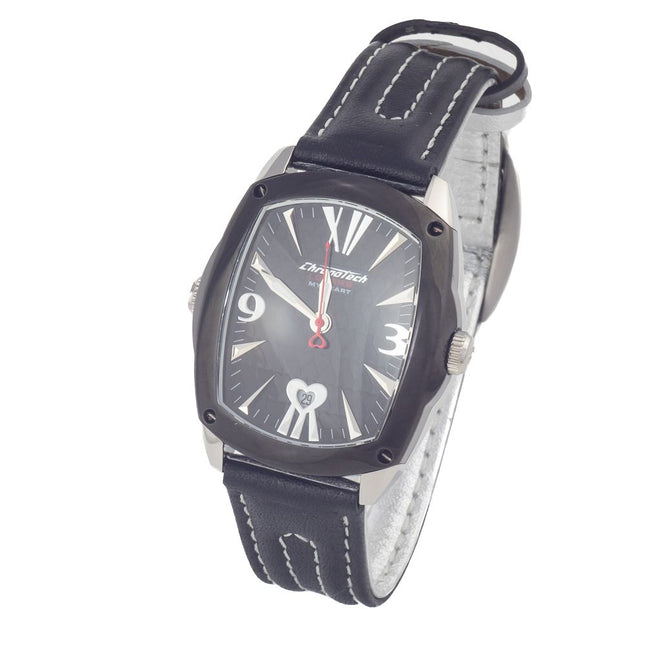 Chronotech Black Leather Dress Watch