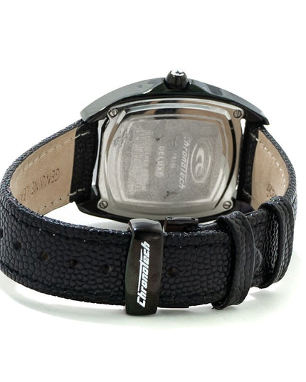 Chronotech Black Leather Dress Watch