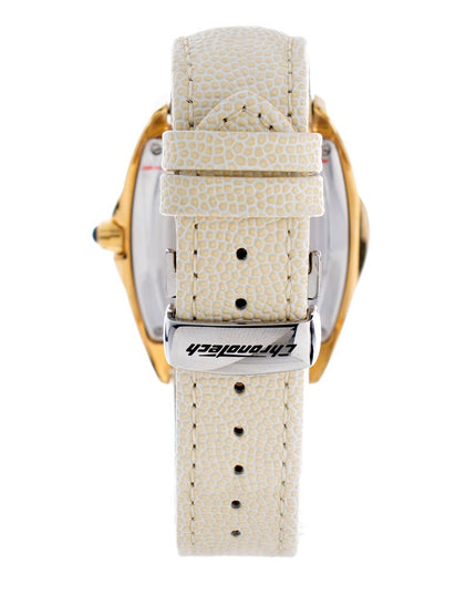 Chronotech Beige Leather Dress Watch