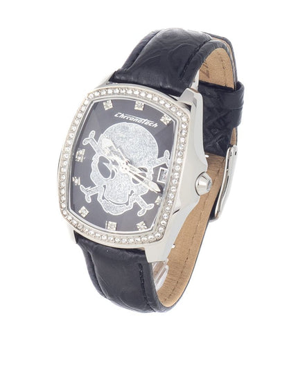 Chronotech Black Leather Dress Watch