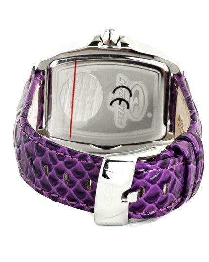Chronotech Purple Leather Dress Watch