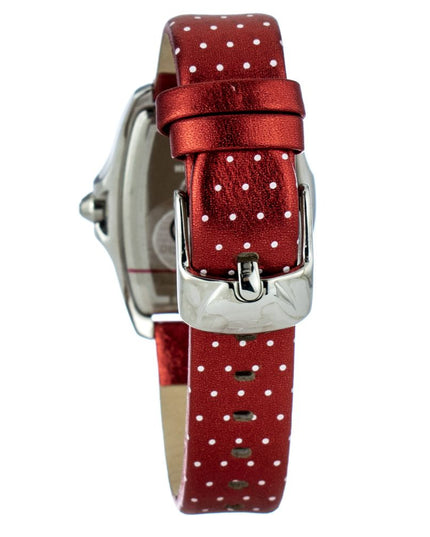 Chronotech Red Leather Dress Watch