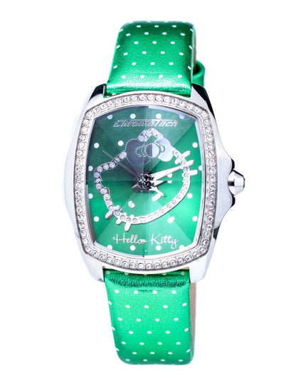Chronotech Green Leather Dress Watch
