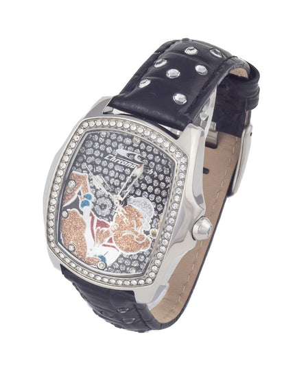 Chronotech Black Leather Dress Watch