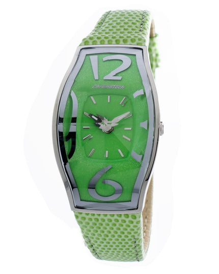 Chronotech Green Leather Dress Watch