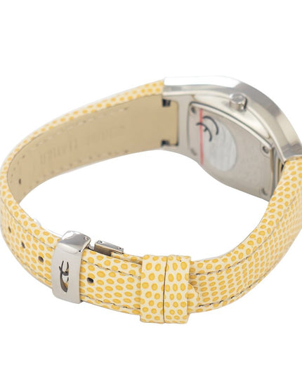 Chronotech Yellow Leather Dress Watch