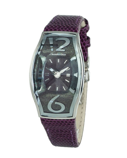 Chronotech Purple Leather Dress Watch