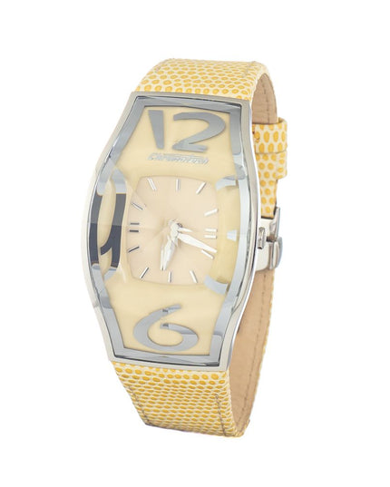 Chronotech Yellow Leather Dress Watch