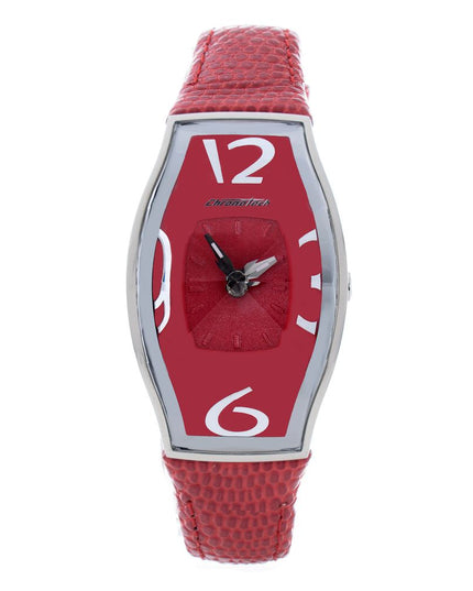 Chronotech Red Leather Dress Watch
