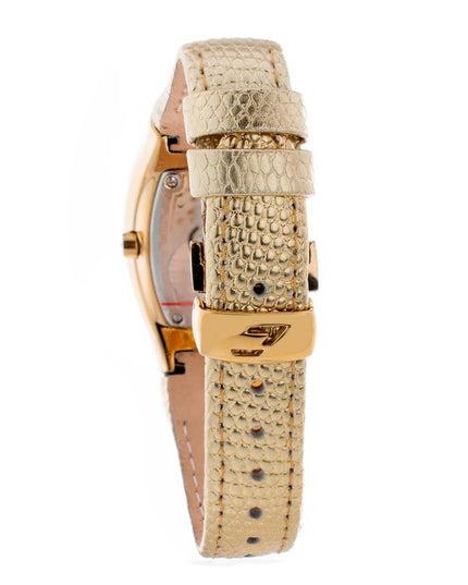 Chronotech Gold Leather Dress Watch