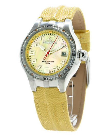 Chronotech Yellow Leather Dress Watch