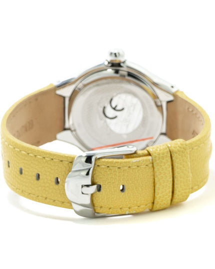 Chronotech Yellow Leather Dress Watch
