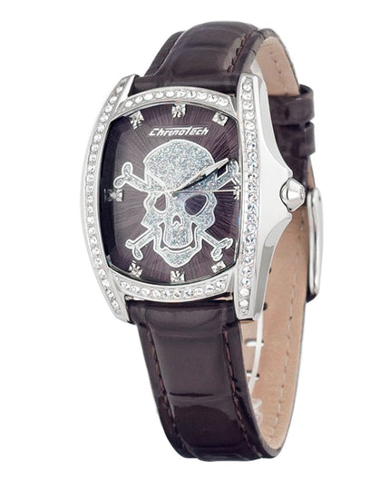 Chronotech Black Leather Dress Watch