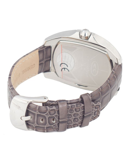 Chronotech Gray Leather Dress Watch