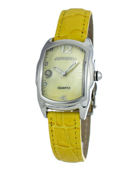 Chronotech Yellow Leather Dress Watch