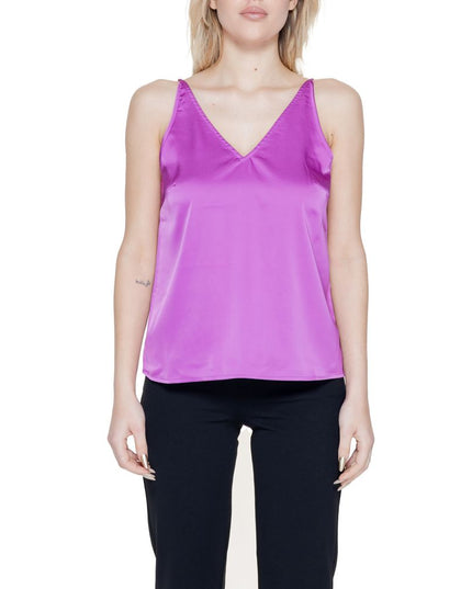 Vila Clothes Pink Polyester Top