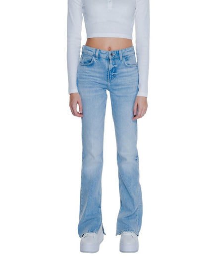 Guess Light Blue Cotton Mom Jeans