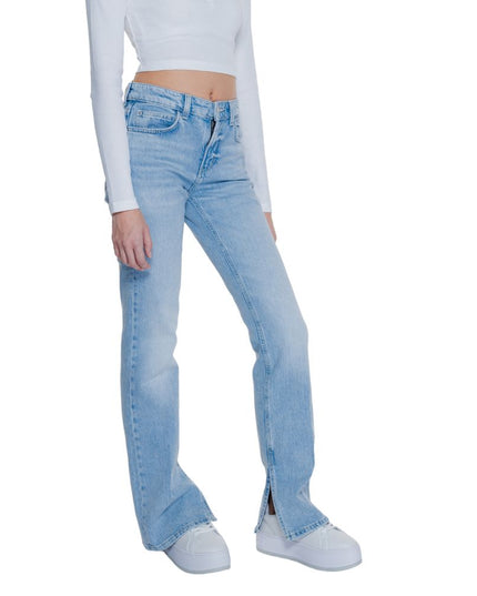 Guess Light Blue Cotton Mom Jeans