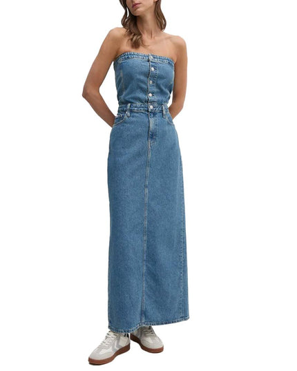 Calvin Klein Jeans Blue Cotton Long Dress