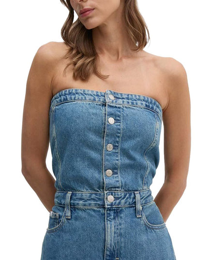 Calvin Klein Jeans Blue Cotton Long Dress