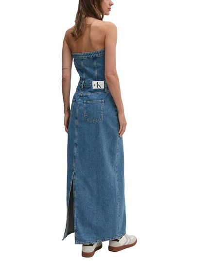 Calvin Klein Jeans Blue Cotton Long Dress