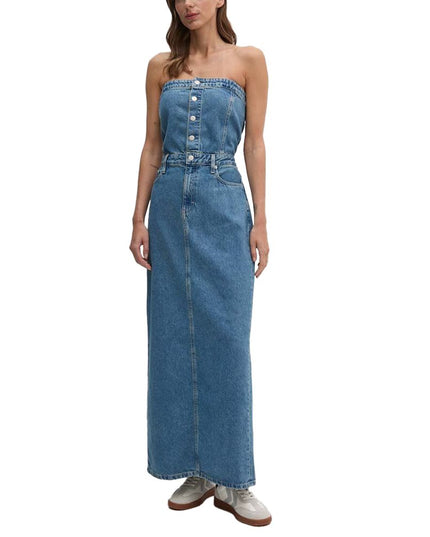 Calvin Klein Jeans Blue Cotton Long Dress