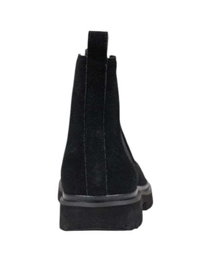 Calvin Klein Jeans Black Suede Leather Chelsea Boots