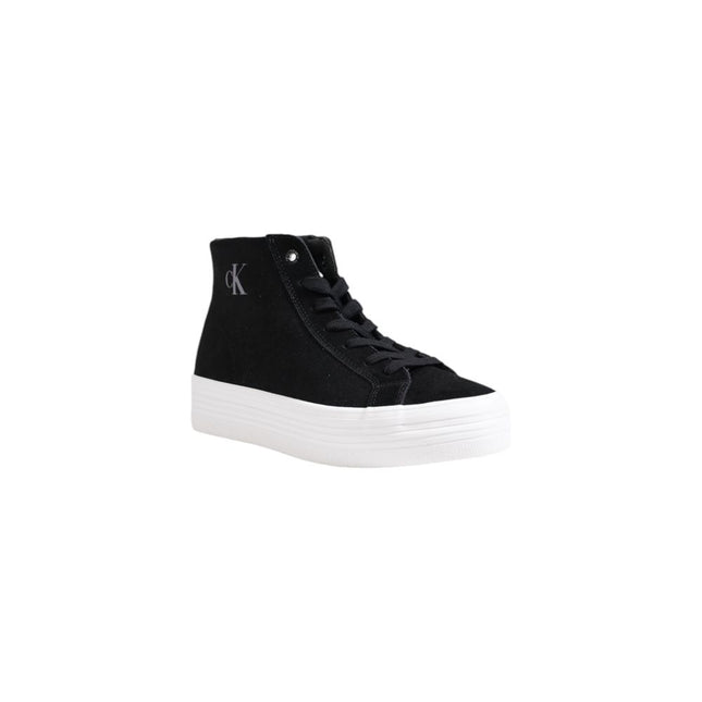 Calvin Klein Jeans Black Suede Leather Platform Sneakers