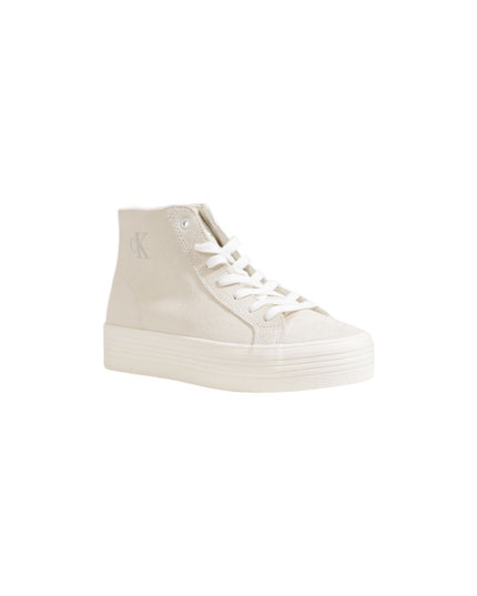 Calvin Klein Jeans Beige Suede Leather Platform Sneakers