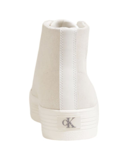 Calvin Klein Jeans Beige Suede Leather Platform Sneakers