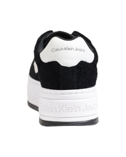 Calvin Klein Jeans Black Leather Platform Sneakers