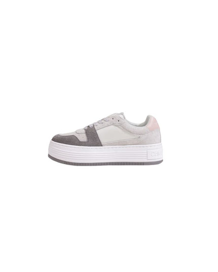 Calvin Klein Jeans Gray Leather Platform Sneakers