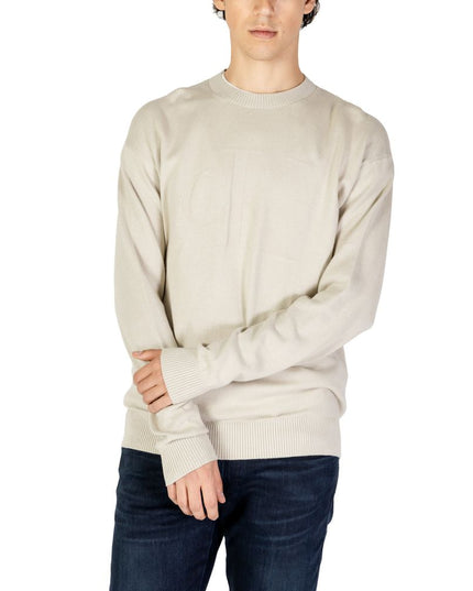 Calvin Klein Jeans Beige Organic Cotton Sweatshirt