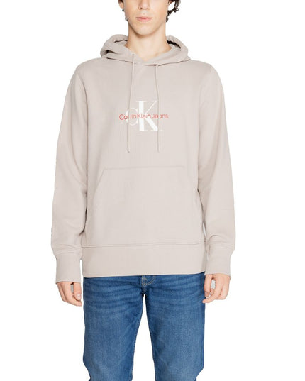 Calvin Klein Jeans Beige Recycled Cotton Hoodie