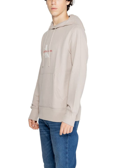 Calvin Klein Jeans Beige Recycled Cotton Hoodie