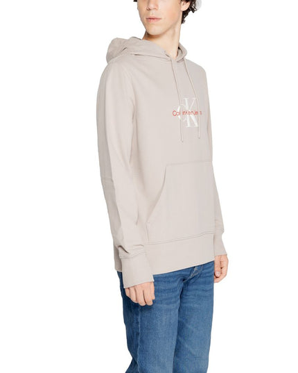 Calvin Klein Jeans Beige Recycled Cotton Hoodie