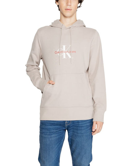 Calvin Klein Jeans Beige Recycled Cotton Hoodie