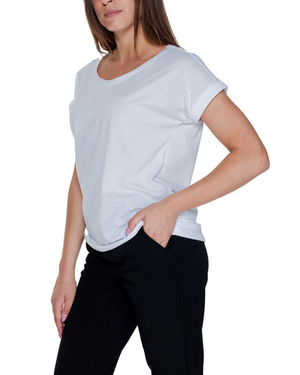 Vila Clothes White Cotton T-Shirt