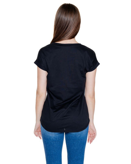 Vila Clothes Black Cotton T-Shirt