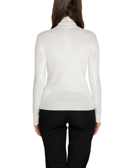 Guess White Viscose Turtleneck