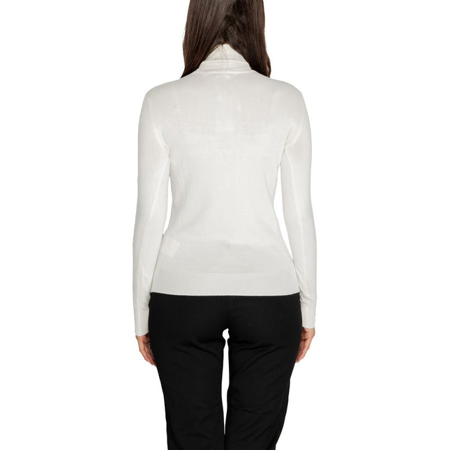 Guess White Viscose Turtleneck
