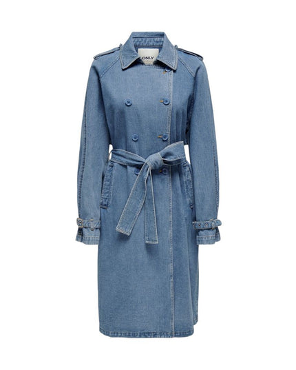 Only Blue Cotton Trench Coat