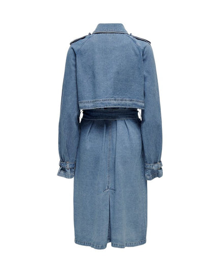 Only Blue Cotton Trench Coat
