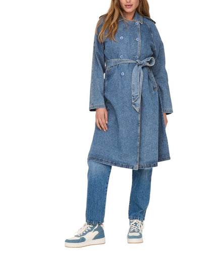 Only Blue Cotton Trench Coat