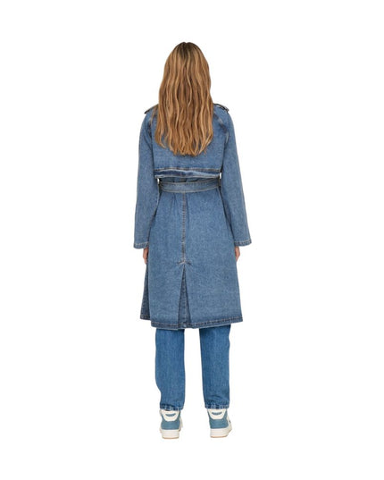 Only Blue Cotton Trench Coat