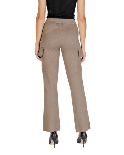 Vila Clothes Beige Viscose Cargo Pants