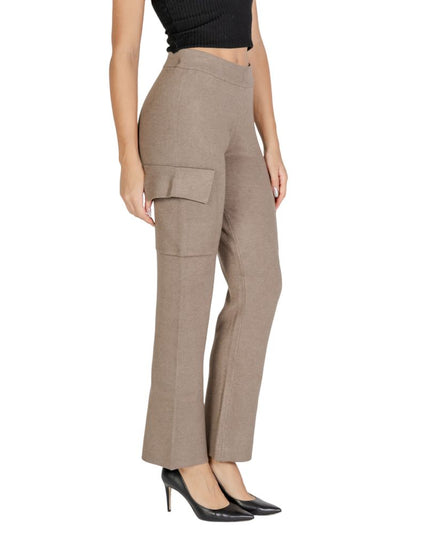 Vila Clothes Beige Viscose Cargo Pants